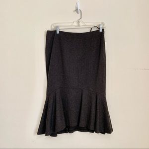 NWT Lauren Ralph Lauren Gray Wool Mermaid Skirt Size 6
